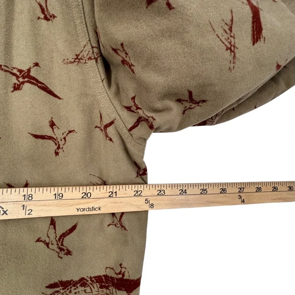 LL Bean Signature Slim Fit Chamois Jacket Geese Camo Quilted Lined Mens M 522077